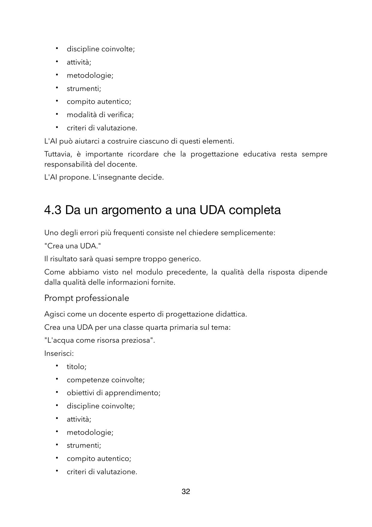 Come costruire una UDA completa